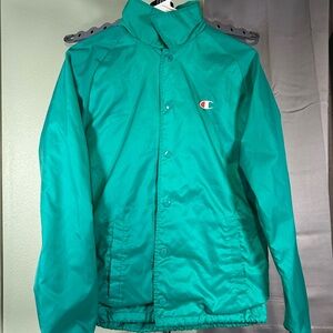 Champion Men's Green button up raincoat
